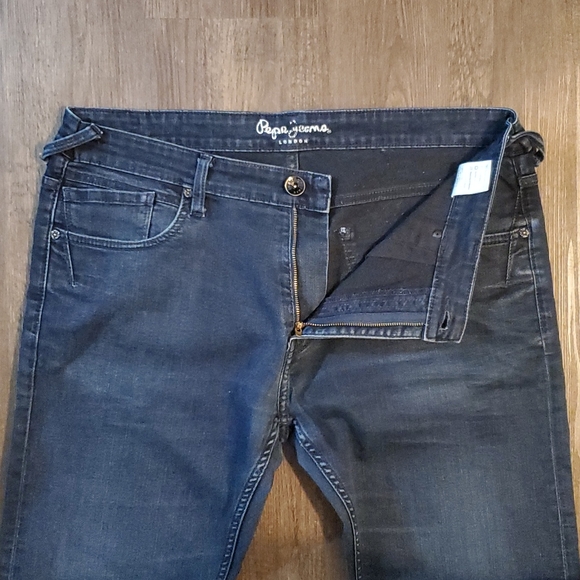 Pepe Jeans London Vapour Mens Blue/Black 38×32 (Actual Size 36x30) Selvedge - Picture 8 of 13
